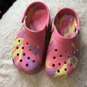 CROCS Kids' Vibrant Pink and Yellow Sandals